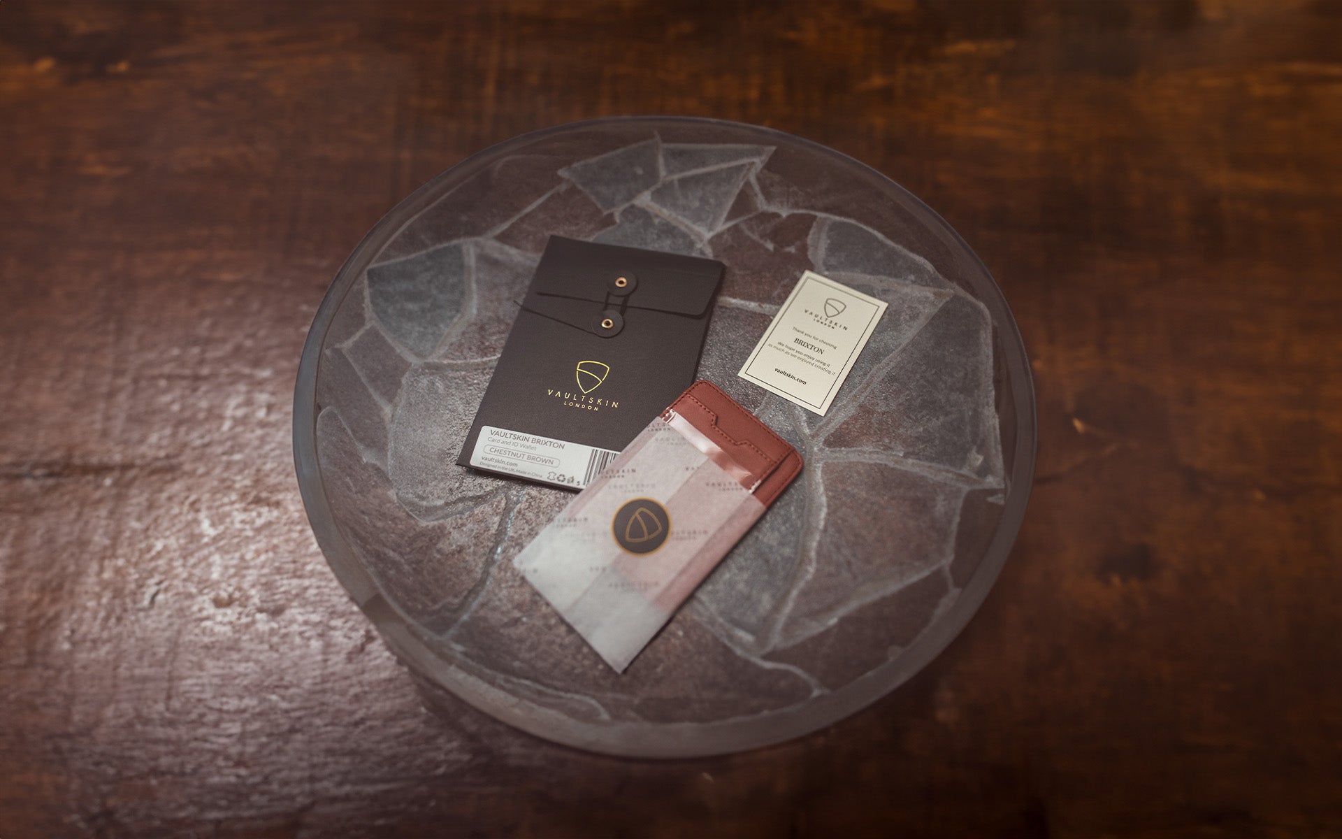 Compact Brixton leather wallet for cards