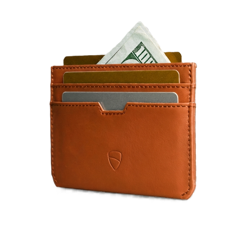 Vaultskin Moorgate orange card holder side view