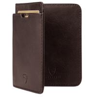 Elegant brown RFID-protected women's wallet by Vaultskin CITY, showcasing a slim profile for the minimalist carrier