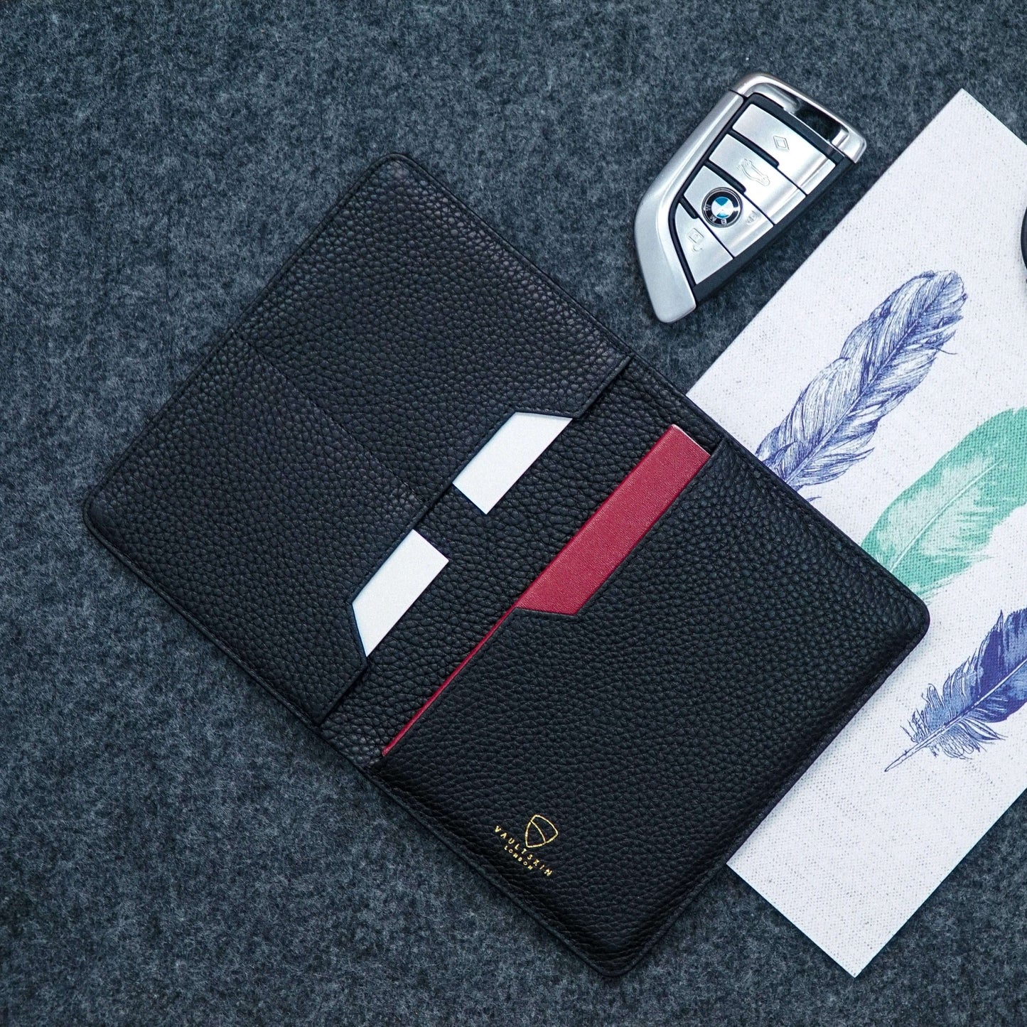 Boarding pass and passport sleek organizer