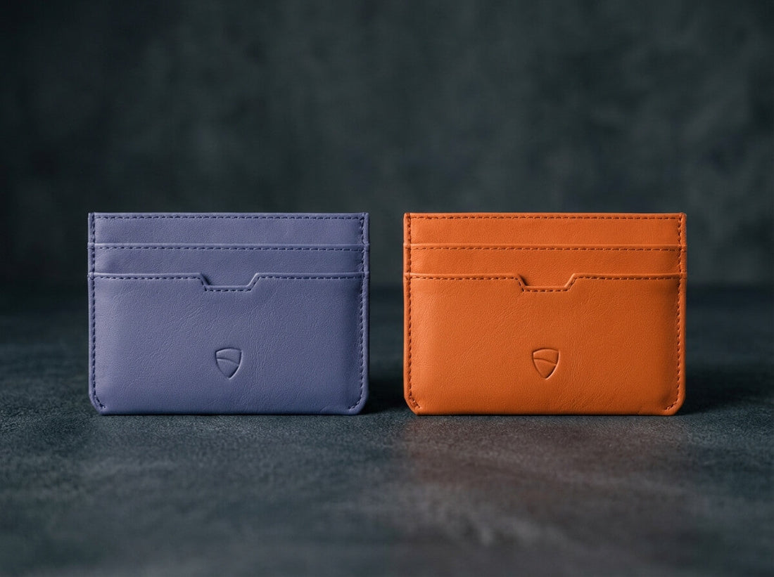 Moorgate Card Holder, Now in Purple Blue and Orange