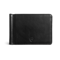 Vaultskin BROMPTON wallet black – front view of slim RFID leather card holder for men and women