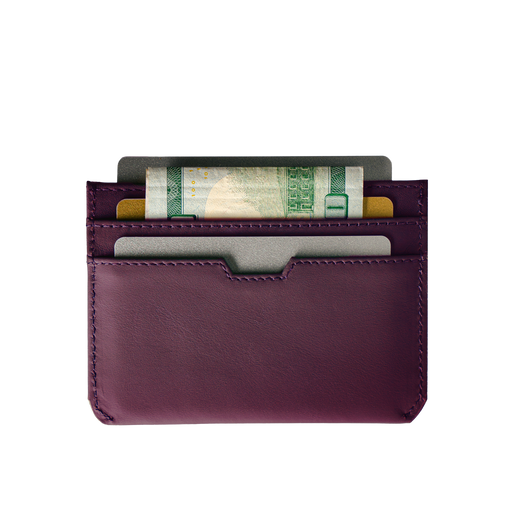 Vaultskin Moorgate blackberry RFID minimalist card wallet back view on white background