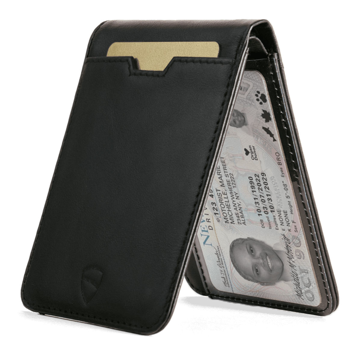 MANHATTAN ID Slim Leather Card Wallet with ID Window | Vaultskin