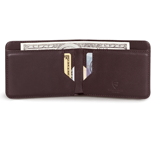 smart wallet, rfid protected wallet - Vaultskin MANHATTAN in Brown