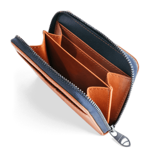 Vaultskin MAYFAIR Minimalist Leather Zipper Wallet. Slim RFID