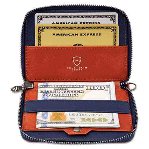 card wallet with RFID blocker - Vaultskin NOTTING HILL in Cognac