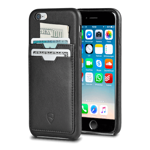iPhone wallet case made from Italian leather - Vaultskin SOHO TWO