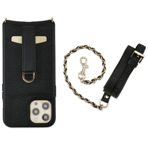Vaultskin Victoria Elegance, Luxurious Crossbody iPhone 12 Pro Max Wallet Case, British Design, Leather, 9-Card Storage, Chain Strap, Champagne