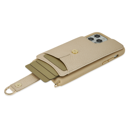 Schlanke Lederhülle mit Trageriemen für iPhone 13