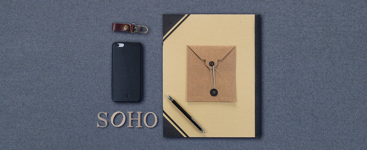 Minimalist leather bumper case for iPhone 6 / 6s Plus - SOHO by Vaultskin London 